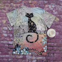 Frau T-Shirt Kurzarm T-Shirts Einfacher Stil Katze main image 4