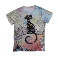 Frau T-Shirt Kurzarm T-Shirts Einfacher Stil Katze main image 5