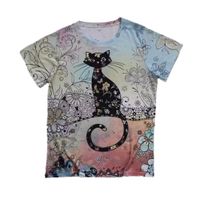 Women's T-shirt Short Sleeve T-Shirts Simple Style Cat main image 5