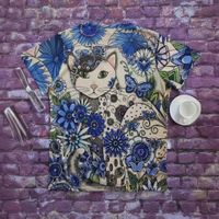 Frau T-Shirt Kurzarm T-Shirts Einfacher Stil Katze main image 4