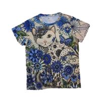 Frau T-Shirt Kurzarm T-Shirts Einfacher Stil Katze main image 5