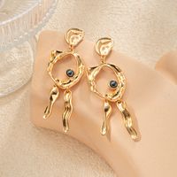 1 Pair Vintage Style Cool Style Solid Color Plating Copper Gold Plated Drop Earrings main image 4