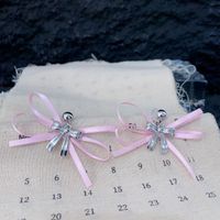 Sweet Special-Interest Design Ribbon Bowknot Pendant Ribbon Graceful And Fashionable Earrings Accessories main image 4