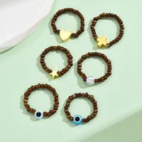 Wholesale Jewelry IG Style Simple Style Devil's Eye Star Heart Shape Beaded Rings main image 6