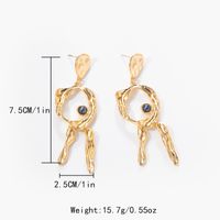 1 Pair Vintage Style Cool Style Solid Color Plating Copper Gold Plated Drop Earrings sku image 1