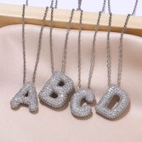 Copper 18K Gold Plated Modern Style Simple Style Plating Inlay Letter Zircon Pendant Necklace main image 3