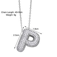 Copper 18K Gold Plated Modern Style Simple Style Plating Inlay Letter Zircon Pendant Necklace sku image 14