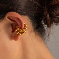 1 Pair Simple Style Solid Color Plating 304 Stainless Steel 18K Gold Plated Ear Cuffs main image 1