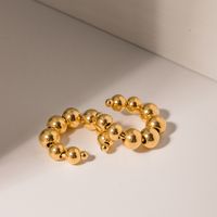 1 Pair Simple Style Solid Color Plating 304 Stainless Steel 18K Gold Plated Ear Cuffs main image 3