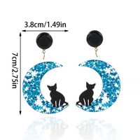 1 Pair Retro Novelty Artistic Animal Moon Cat Arylic Drop Earrings sku image 1