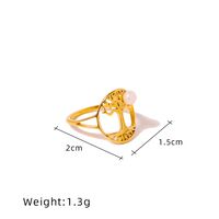 Titanium Steel IG Style Simple Style Hollow Out Inlay Tree Pearl Rings sku image 1