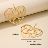 1 Piece Simple Style Classic Style Heart Shape Hollow Out Zinc Alloy Drop Earrings main image 5