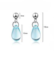 1 Pair Sweet Simple Style Water Droplets Glass Copper White Gold Plated Drop Earrings main image 2