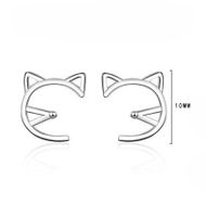 1 Pair Cute Simple Style Cat Copper White Gold Plated Ear Studs main image 2
