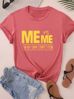 Women's T-shirt Short Sleeve T-Shirts Round Casual Letter main image 1