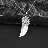 Hip-Hop Cross Wings Angel Zinc Alloy Inlay Plating Zircon Unisex Pendant Necklace sku image 1