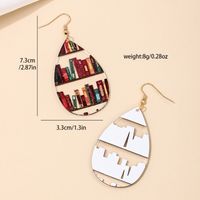 1 Piece Simple Style Classic Style Book Letter Printing Wood Drop Earrings main image 7