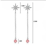 1 Pair IG Style Shiny Star Crystal Chain Inlay Copper Zircon Drop Earrings main image 2