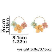 1 Pair Vacation Flower Plating Inlay Copper Rhinestones 14K Gold Plated Drop Earrings sku image 5