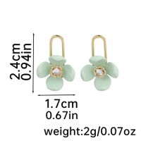 1 Pair Vacation Flower Plating Inlay Copper Rhinestones 14K Gold Plated Drop Earrings sku image 3