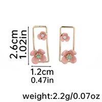 1 Pair Vacation Flower Plating Inlay Copper Rhinestones 14K Gold Plated Drop Earrings sku image 4