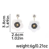 1 Pair Vacation Flower Plating Inlay Copper Rhinestones 14K Gold Plated Drop Earrings sku image 6