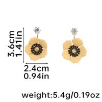1 Pair Vacation Flower Plating Inlay Copper Rhinestones 14K Gold Plated Drop Earrings sku image 7