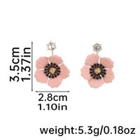 1 Pair Vacation Flower Plating Inlay Copper Rhinestones 14K Gold Plated Drop Earrings sku image 8
