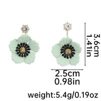 1 Pair Vacation Flower Plating Inlay Copper Rhinestones 14K Gold Plated Drop Earrings sku image 9