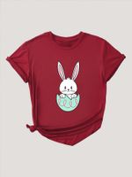 Women's T-shirt Short Sleeve T-Shirts Round Casual Rabbit main image 4