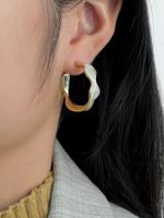 1 Pair Luxurious Simple Style Color Block Enamel Plating Copper 14K Gold Plated Earrings main image 9
