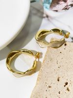 1 Pair Luxurious Simple Style Color Block Enamel Plating Copper 14K Gold Plated Earrings sku image 1