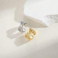 Wholesale Simple Style Irregular Solid Color Copper 14K Gold Plated Copper Open Rings main image 7