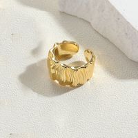 Wholesale Simple Style Irregular Solid Color Copper 14K Gold Plated Copper Open Rings sku image 3