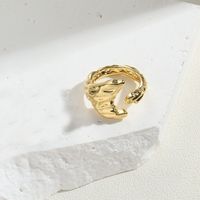 Wholesale Simple Style Irregular Solid Color Copper 14K Gold Plated Copper Open Rings sku image 5
