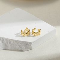 1 Pair Simple Style C Shape Hollow Out Copper 14K Gold Plated Ear Cuffs main image 4