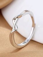 Titanium Steel Copper 18K Gold Plated Simple Style Hollow Out Inlay Geometric Zircon Open Rings sku image 7