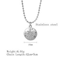 304 Stainless Steel 18K Gold Plated IG Style Simple Style Inlay Hexagram Round Rhinestones Pendant Necklace sku image 1