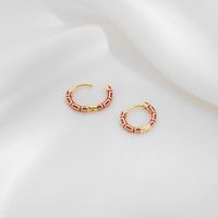 1 Pair Casual Simple Style Commute Circle Round Painted Copper Gold Plated Earrings main image 5
