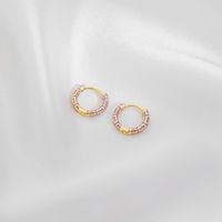 1 Pair Casual Simple Style Commute Circle Round Painted Copper Gold Plated Earrings main image 9