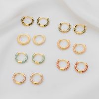 1 Pair Casual Simple Style Commute Circle Round Painted Copper Gold Plated Earrings main image 1