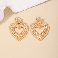 1 Piece Simple Style Classic Style Heart Shape Hollow Out 304 Stainless Steel Zinc Alloy Drop Earrings main image 2