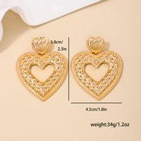 1 Piece Simple Style Classic Style Heart Shape Hollow Out 304 Stainless Steel Zinc Alloy Drop Earrings main image 5