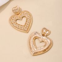1 Piece Simple Style Classic Style Heart Shape Hollow Out 304 Stainless Steel Zinc Alloy Drop Earrings main image 4