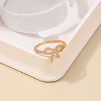 Simple Style Classic Style Bow Knot Alloy Plating Inlay Rhinestones Women's Rings sku image 1