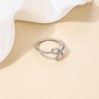Simple Style Classic Style Bow Knot Alloy Plating Inlay Rhinestones Women's Rings main image 6