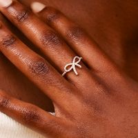 Simple Style Classic Style Bow Knot Alloy Plating Inlay Rhinestones Women's Rings main image 1