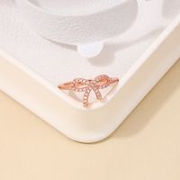 Simple Style Classic Style Bow Knot Alloy Plating Inlay Rhinestones Women's Rings main image 2