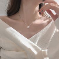 Sterling Silver Silver Plated Simple Style Classic Style Plating Inlay Solid Color Zircon Pendant Necklace main image 4