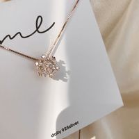 Sterling Silver Silver Plated Simple Style Classic Style Plating Inlay Solid Color Zircon Pendant Necklace main image 3